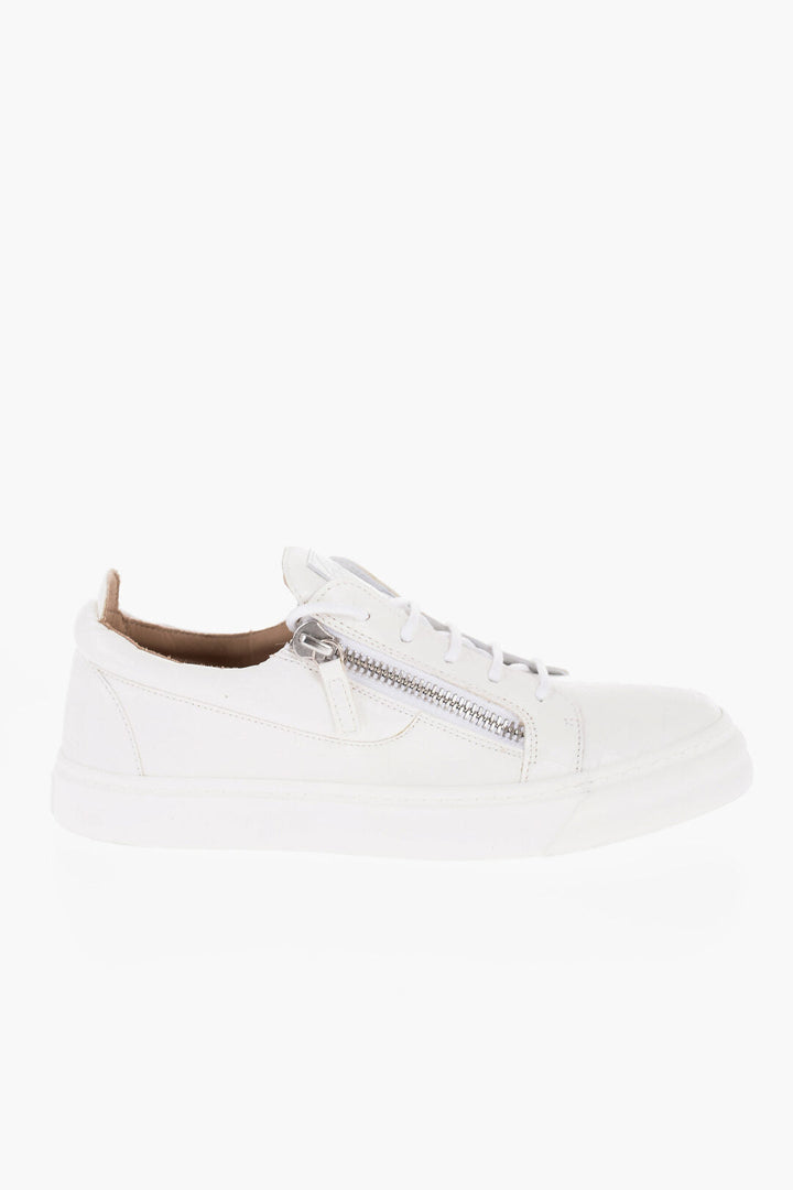 Giuseppe Zanotti Crocodile Effect Faux Leather FRANKIE Low Top Sneakers with