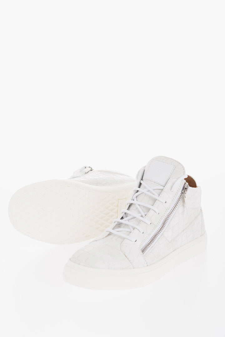 Giuseppe Zanotti Crocodile Faux Leather Effect High-Top Sneakers