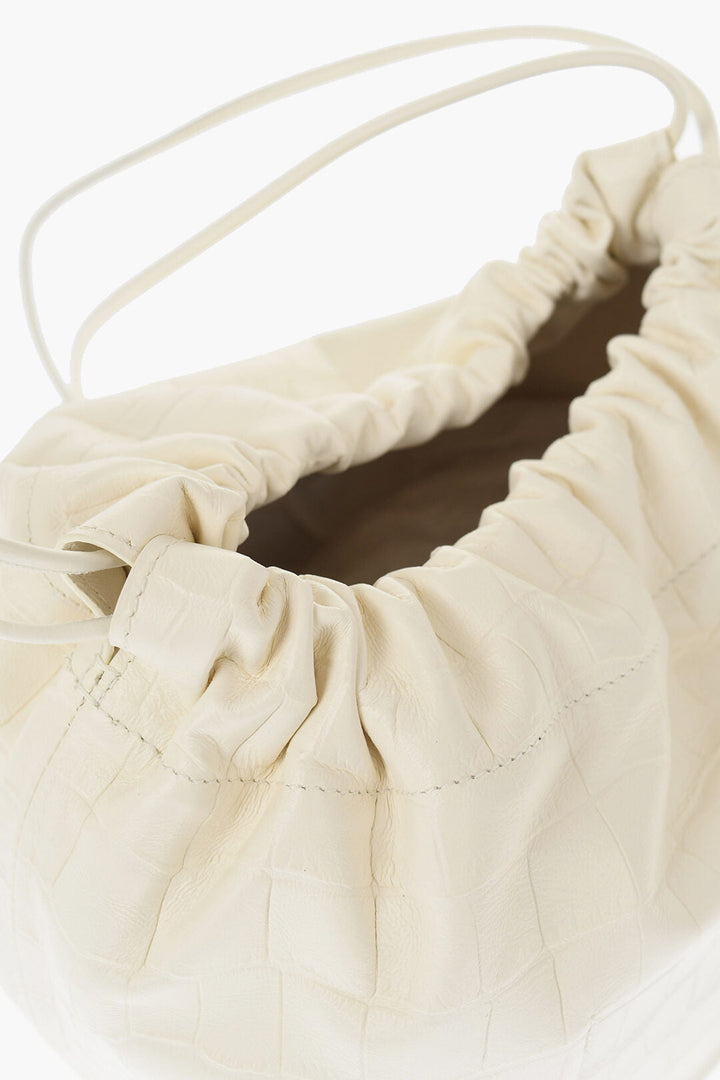 Jil Sander Crocodile Printed Leather DUMPLING Bucket Bag