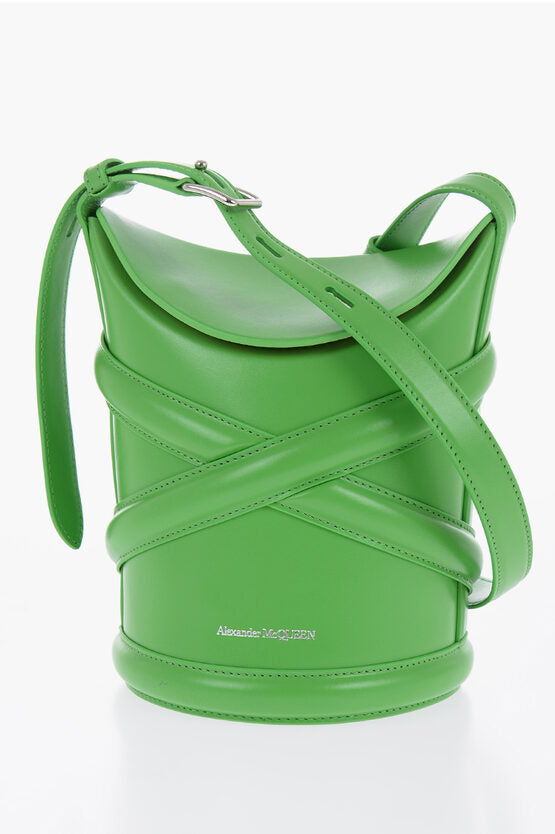 Alexander McQueen CURVE Bucket Bag with Embossed Logo