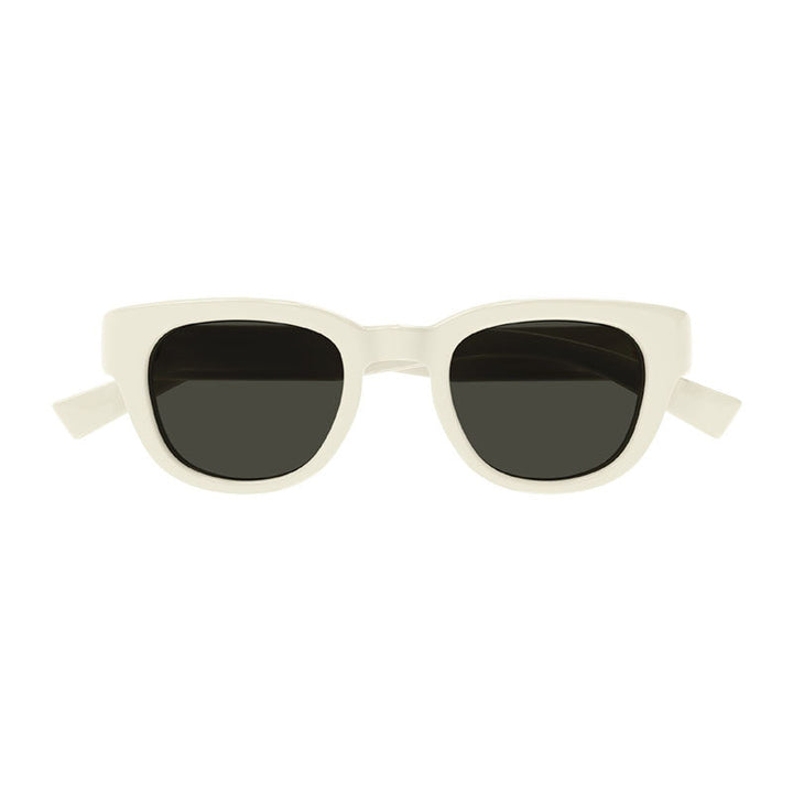 Saint Laurent Sunglasses Square Full Rim, Ivory Frame and Grey Lens SL675005
