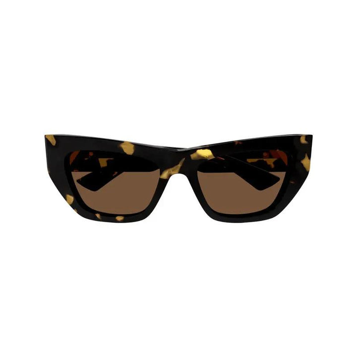 Bottega Veneta Sunglasses Cat Eye Full Rim, Havana Frame And Brown Lens