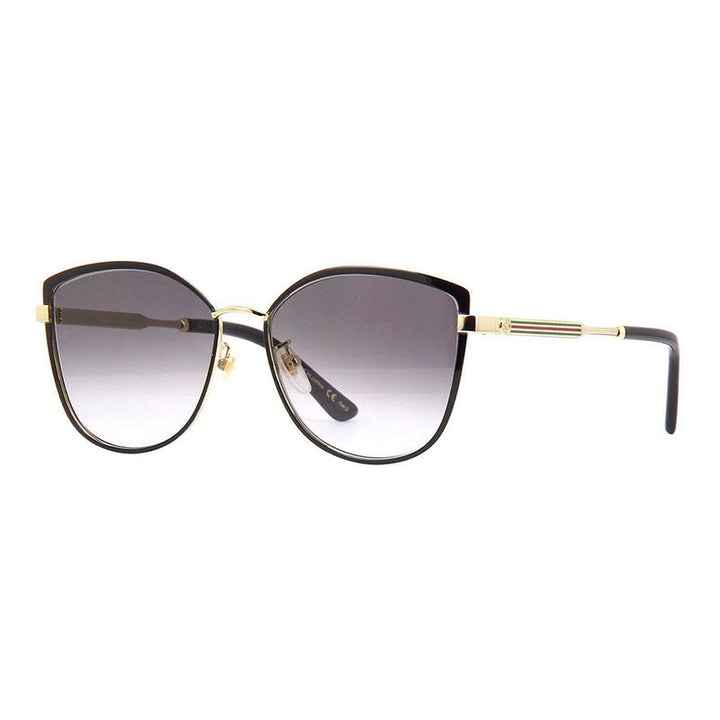 Gucci Sunglasses Butterfly Full Rim, Black/Gold Frame and Grey Gradient Lens GG0589SK001