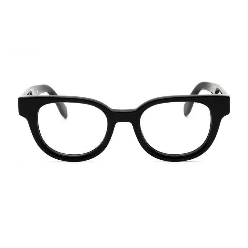 Palm Angels Eyeglasses Round Full Rim, Black Frame And Clear Demo Lenses Lens Perj01Bstyle1B1000