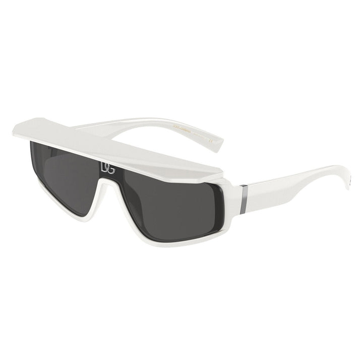 Dolce & Gabbana Sunglasses Shield Full Rim, White Frame and Dark Grey Lens DG6177331287