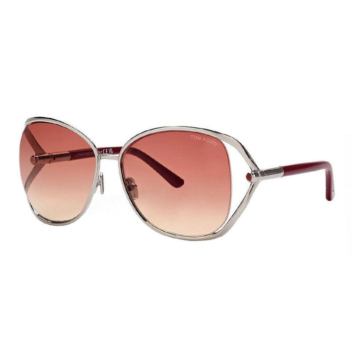 Tom Ford Butterfly Full Rim, with a Shiny Palladium frame and Bordeaux Gradient lens.