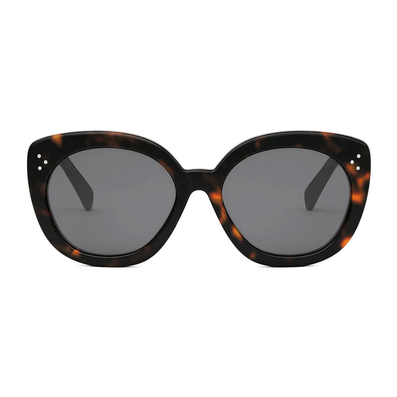 Celine Sunglasses Round Full Rim, Dark Havana Frame and Smoke Lens CL40295F52A