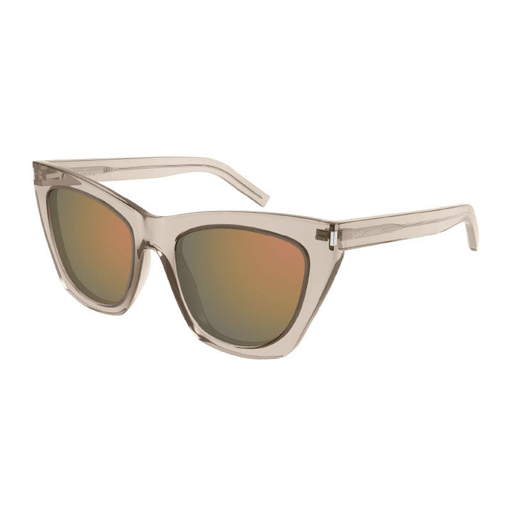 Saint Laurent Sunglasses Cat Eye Full Rim, Transparent Nude Frame and Copper Mirror Lens SL214KATE023