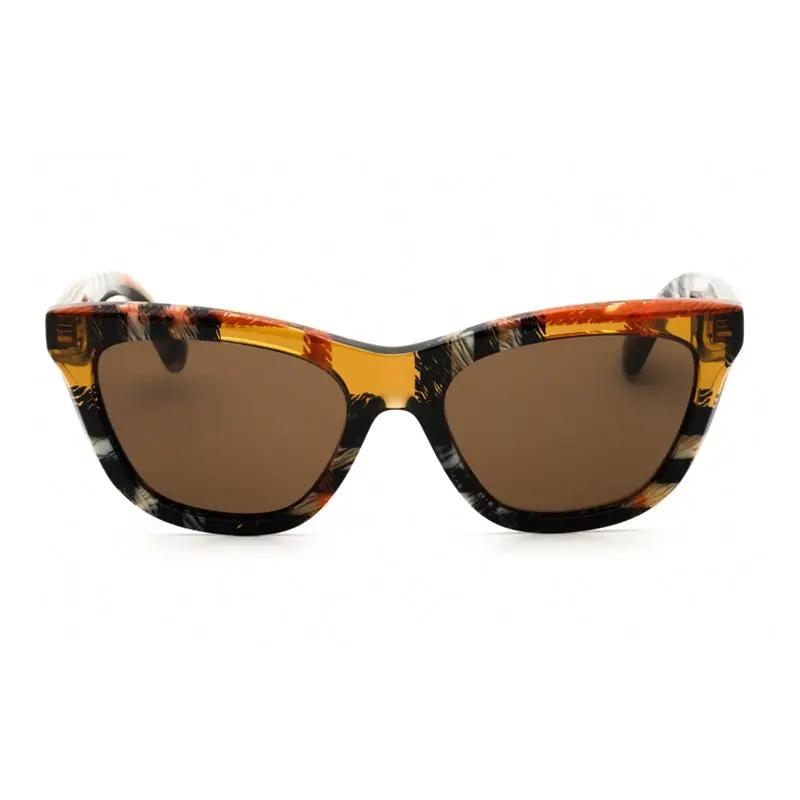 Burberry Sample Sale | Burberry Sunglasses Cat Eye Full Rim, Check Sand Frame And Dark Brown Lens Be4435414673 - Sunglasses | Designer outlet