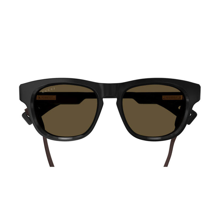 Gucci Sunglasses Square Full Rim, Black Frame and Brown Lens GG1238S001