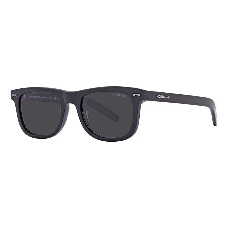 Montblanc Sunglasses Square Full Rim, Black Frame And Smoke Lens