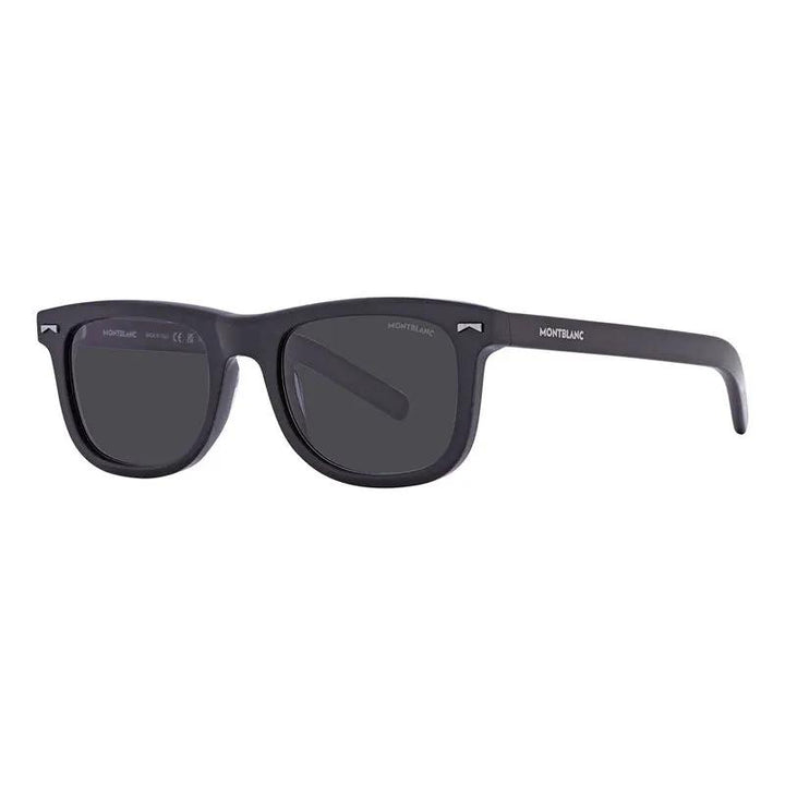 Montblanc Sunglasses Square Full Rim, Black Frame And Smoke Lens