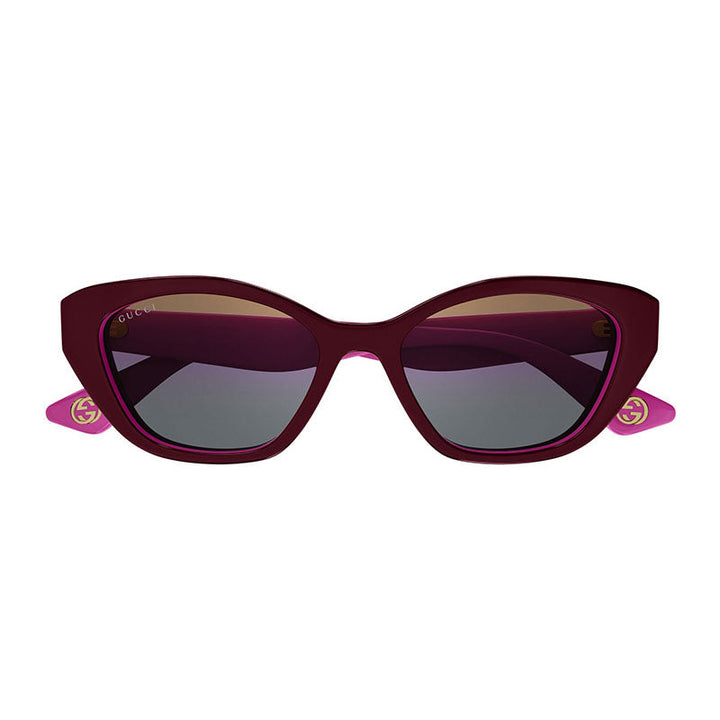 Gucci Sunglasses Cat Eye Full Rim, Burgundy Fuchsia Frame and Pink Gradient with Mirror Fucshia Lens GG1638S003