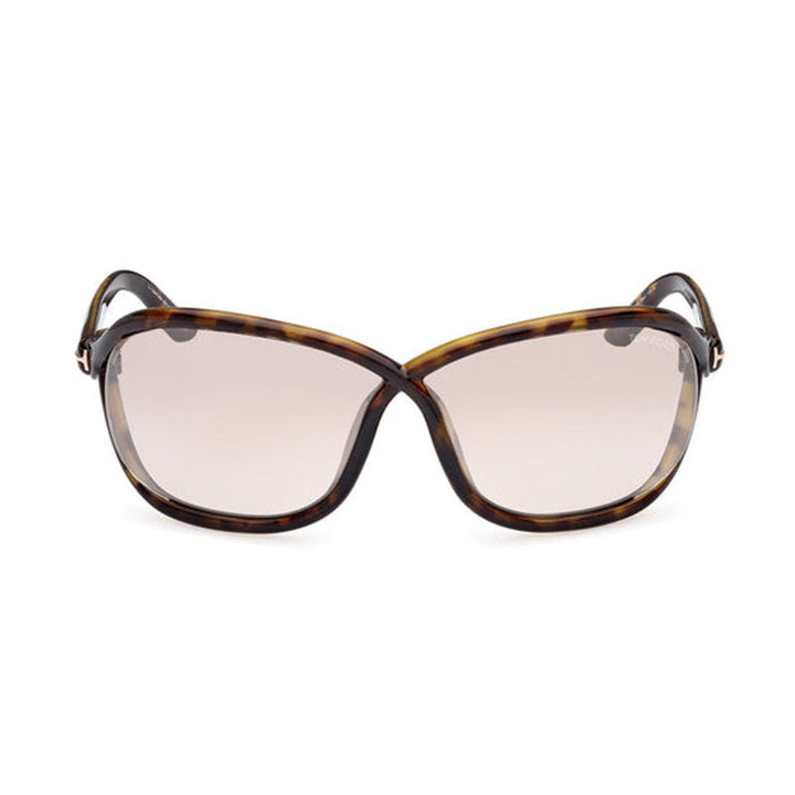 Tom Ford Geometric Full Rim, with a Dark Havana frame and Brown Mirror lens.