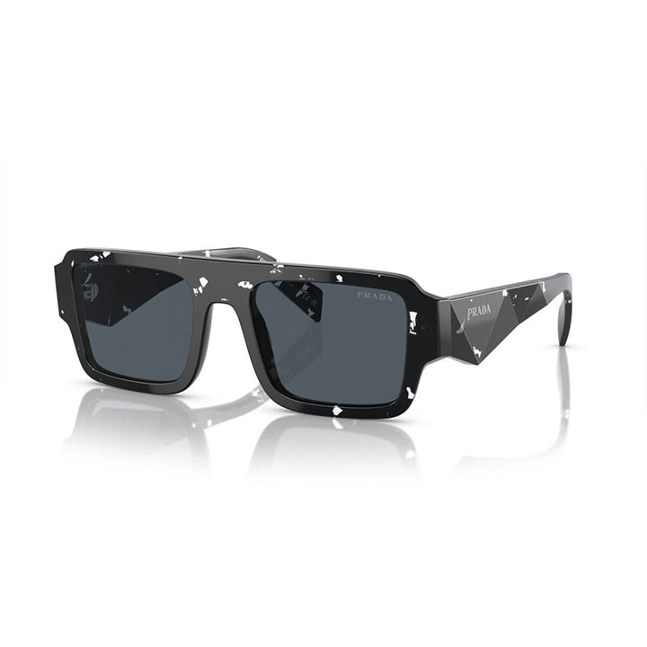 Prada Sunglasses Rectangle Full Rim, Tortoise Black Crystal Frame and Dark Grey Lens PRA05S15O70B
