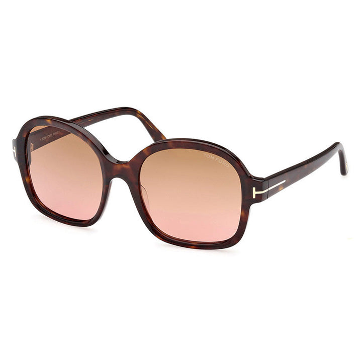 Tom Ford Oval Full Rim, with a Dark Havana frame and Brown to Peach Gradient lens.