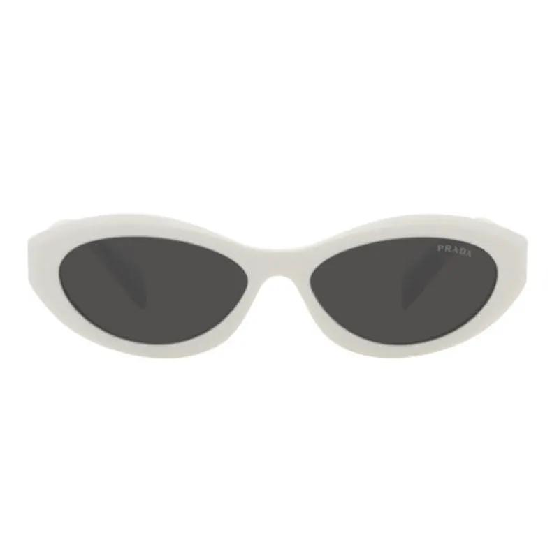 Prada Sunglasses Oval Full Rim, Talc Frame And Dark Grey Lens Pr26Zs17K08Z