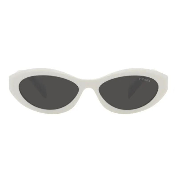 Prada Sunglasses Oval Full Rim, Talc Frame And Dark Grey Lens Pr26Zs17K08Z