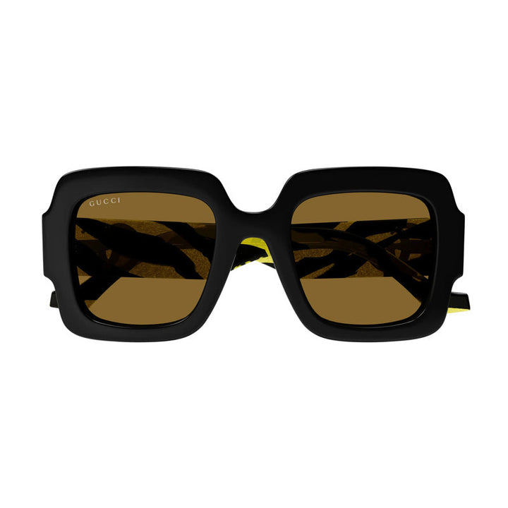 Gucci Sunglasses Square Full Rim, Black Frame and Brown Lens GG1547S004