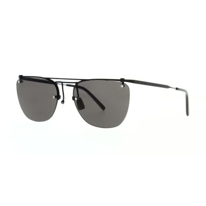 Saint Laurent Sunglasses Square Semi Rim, Black Frame and Black Lens SL600001
