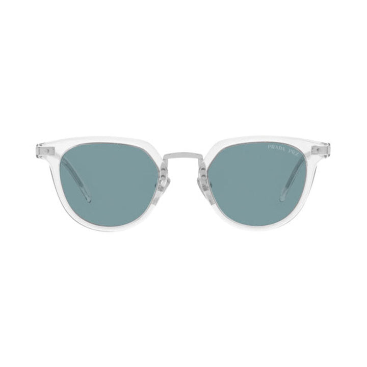 Prada Sunglasses Round Full Rim, Crystal Frame and Green Polarized Lens PR17YS2AZ04D