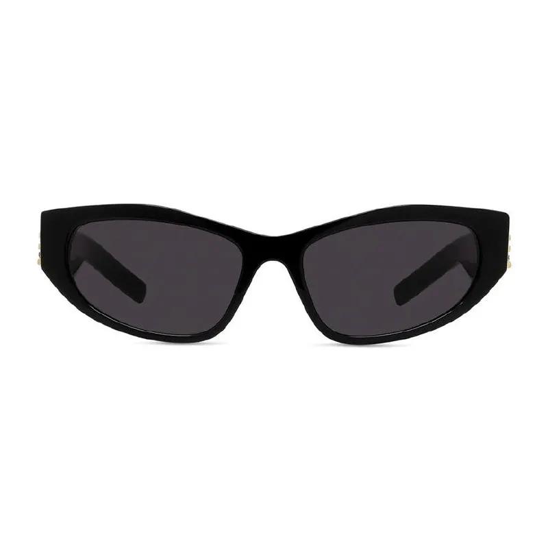 Givenchy Sunglasses Cat Eye Full Rim, Shiny Black/gold With Studs Frame And Grey Lens Gv40078I01A