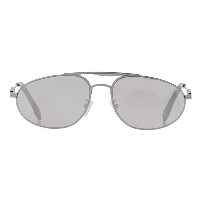 Fendi Aviator Full Rim, with a Light Ruthenium frame and Silver Mirror lens.