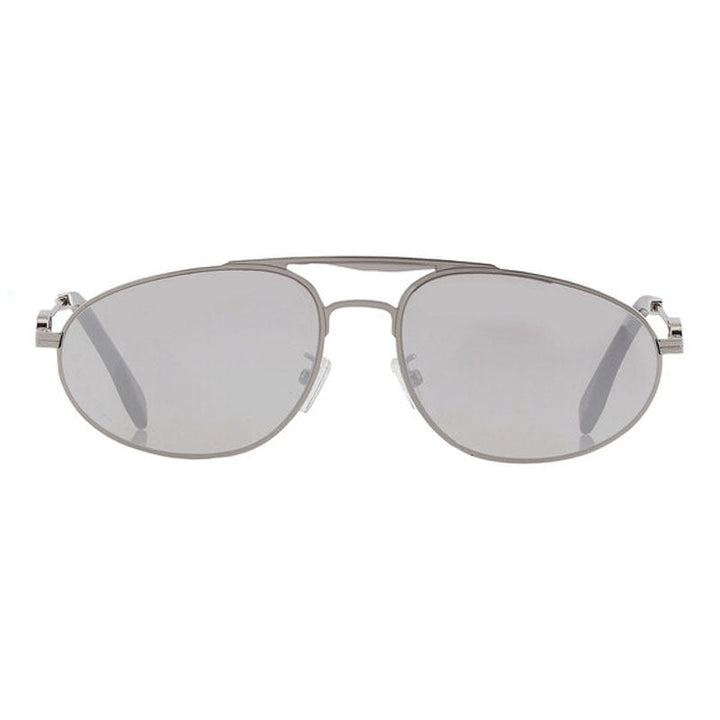 Fendi Aviator Full Rim, with a Light Ruthenium frame and Silver Mirror lens.