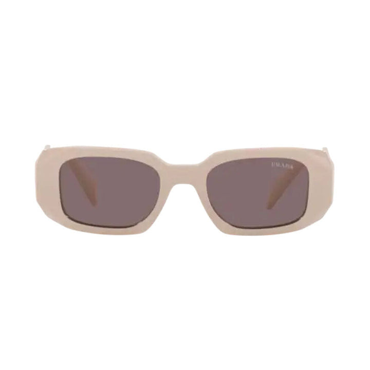 Prada Sunglasses Rectangle Full Rim, Powder Frame and Purple Brown Lens PR17WSVYJ6X1