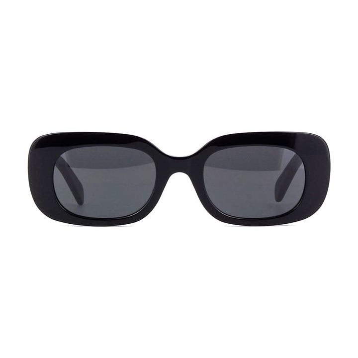 Celine Sunglasses Rectangle Full Rim, Shiny Black Frame and Grey Lens CL40287U01A