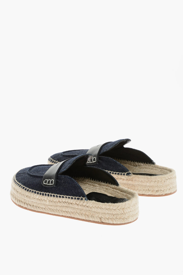 J.W.Anderson Denim Mules with Raffia Sole