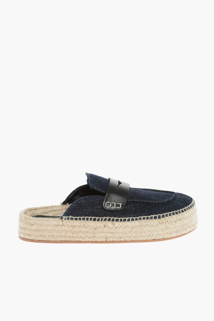 J.W.Anderson Denim Mules with Raffia Sole