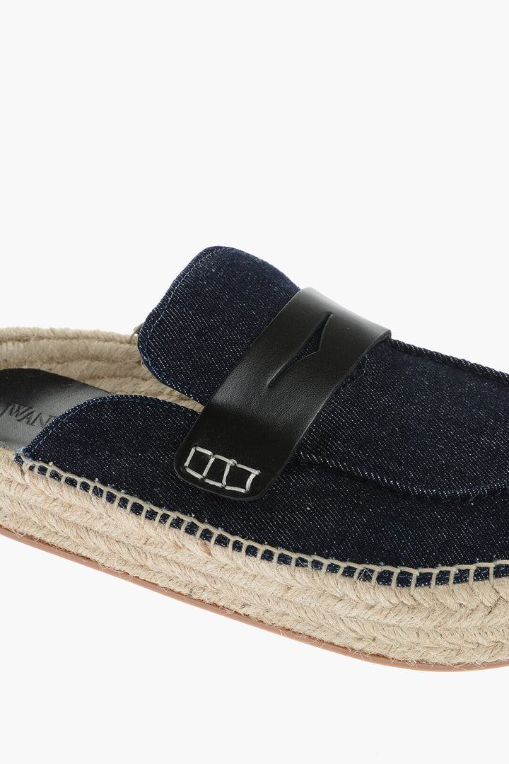 J.W.Anderson Denim Mules with Raffia Sole