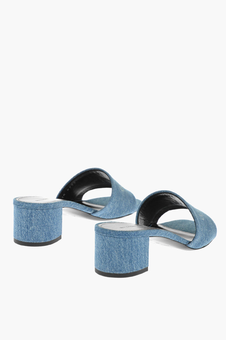 Givenchy Denim Sandals with Jacquard Logo 4cm