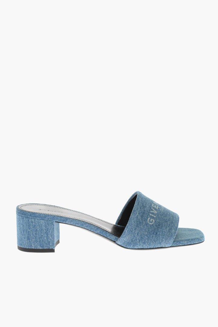 Givenchy Denim Sandals with Jacquard Logo 4cm