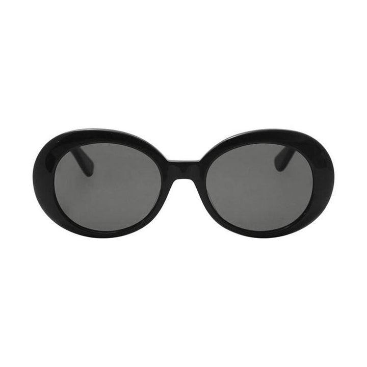 Saint Laurent Sunglasses Oval Full Rim, Shiny Black Frame and Grey Lens SL98CALIFORNIA002