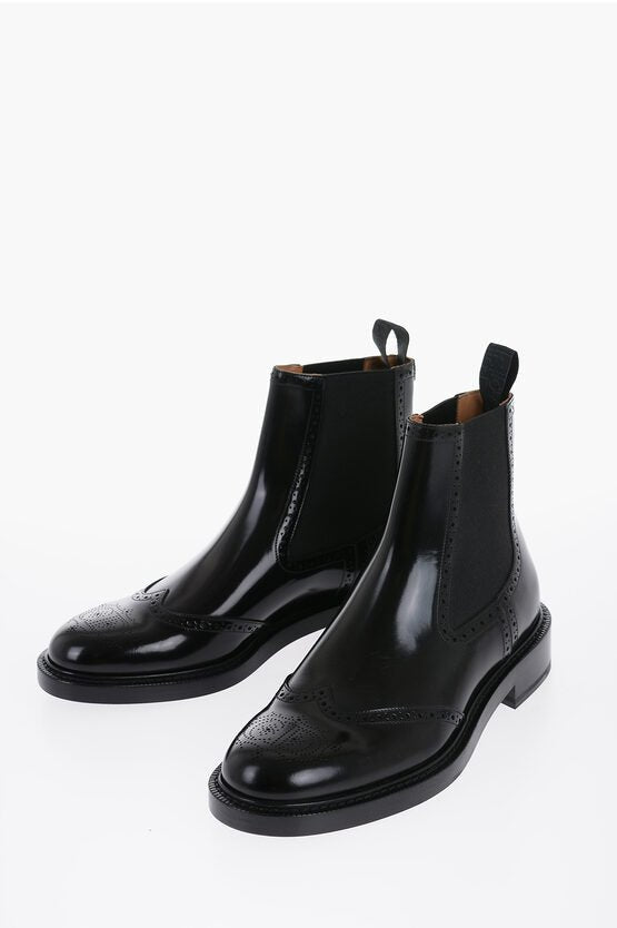 Shoes - Dior Brushed Leather EVIDENCE Chelsea Boots With Brogues Details - 3616255321400 - Ask Me Wear