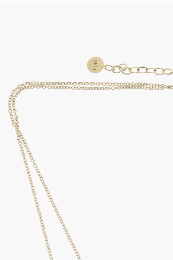 Necklace - Dior Golden Effect Brass JARDIN D'HIVER Long Necklace with Pendan - 3616258740963 - Ask Me Wear