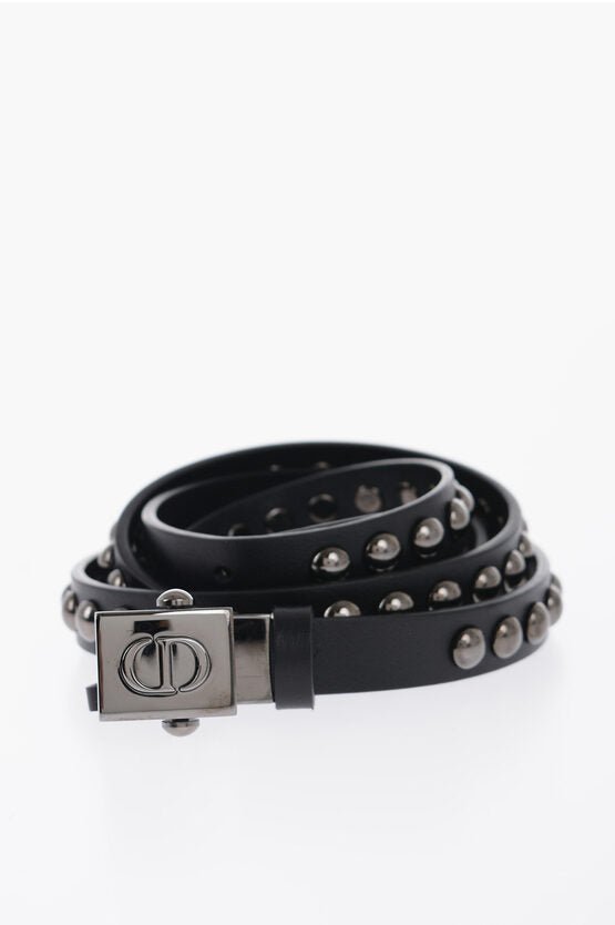 Accessories - Belts - Dior Leather Studded Belt 15mm - 3616258002221 - Ask Me Wear