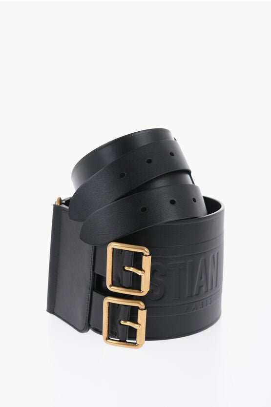 Accessories - Belts - Dior Maxi Leather Waist Belt with Double Golden Buckle 100mm 85 Belts - 3616253883115 - Ask Me Wear