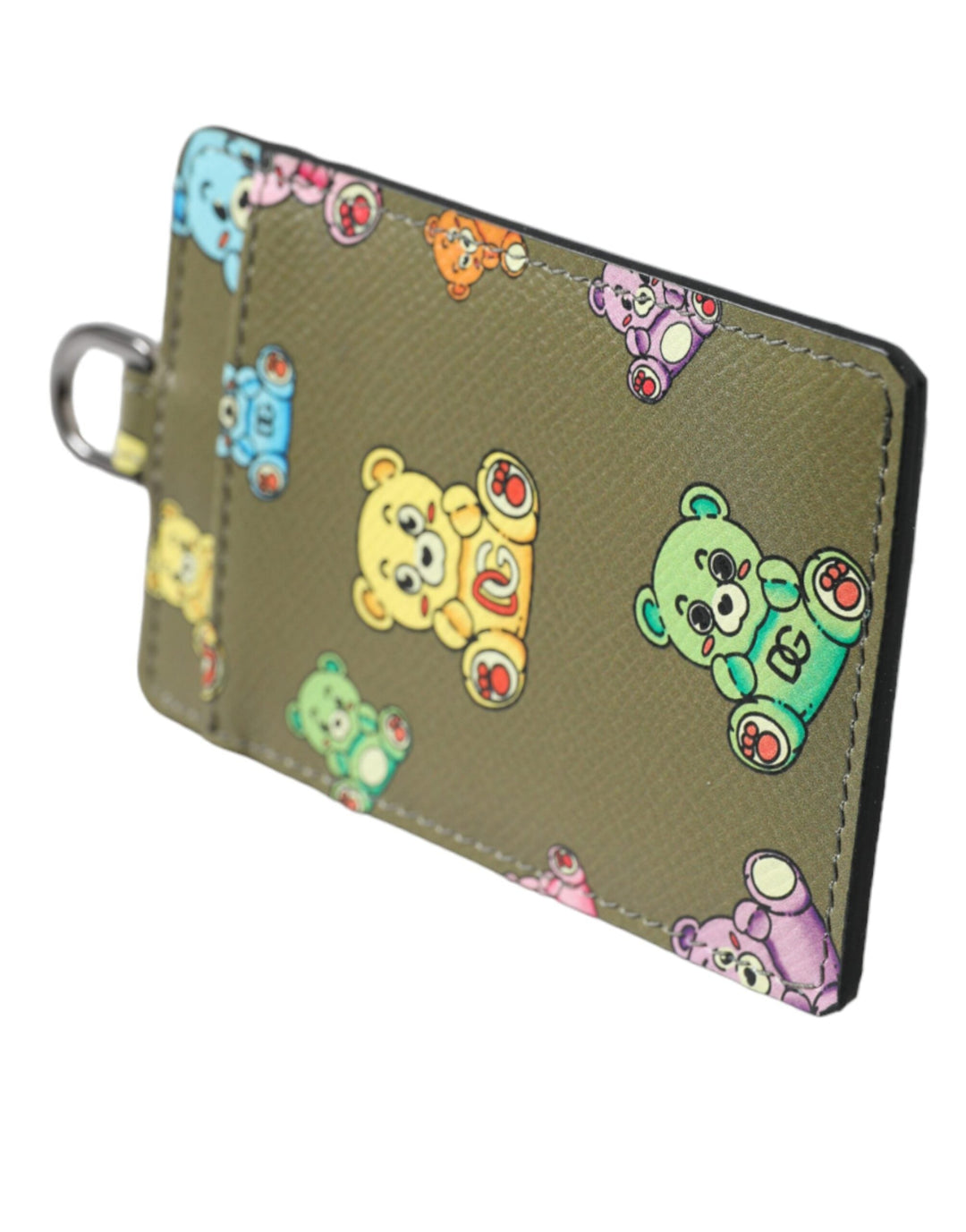  - Dolce & Gabbana Army Green Teddy Bear Leather Women Card Holder Wallet - BAG1497 - Ask Me Wear