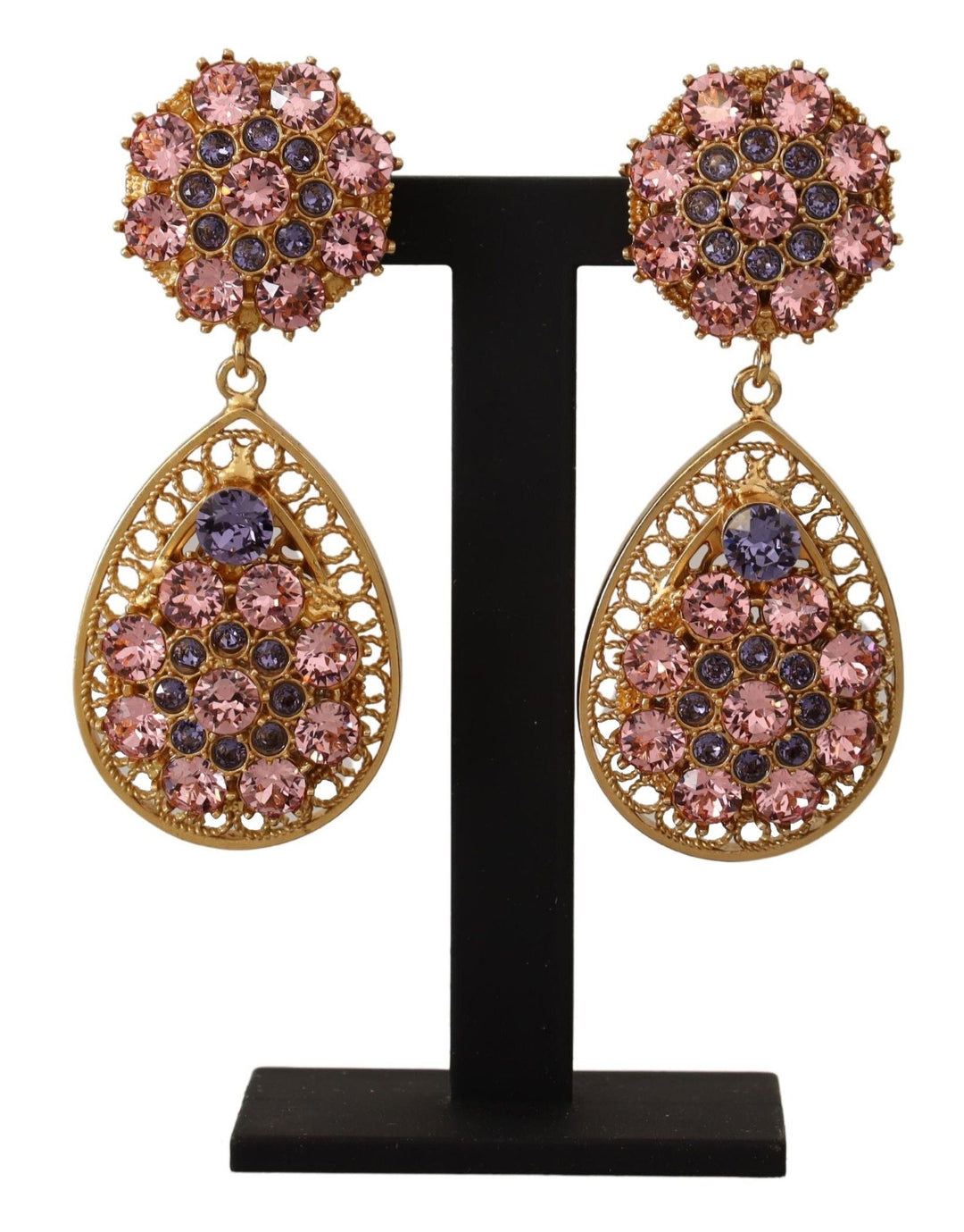  - Dolce & Gabbana Baroque Multicolor Crystal Dangle Earrings - SMY100943 - Ask Me Wear