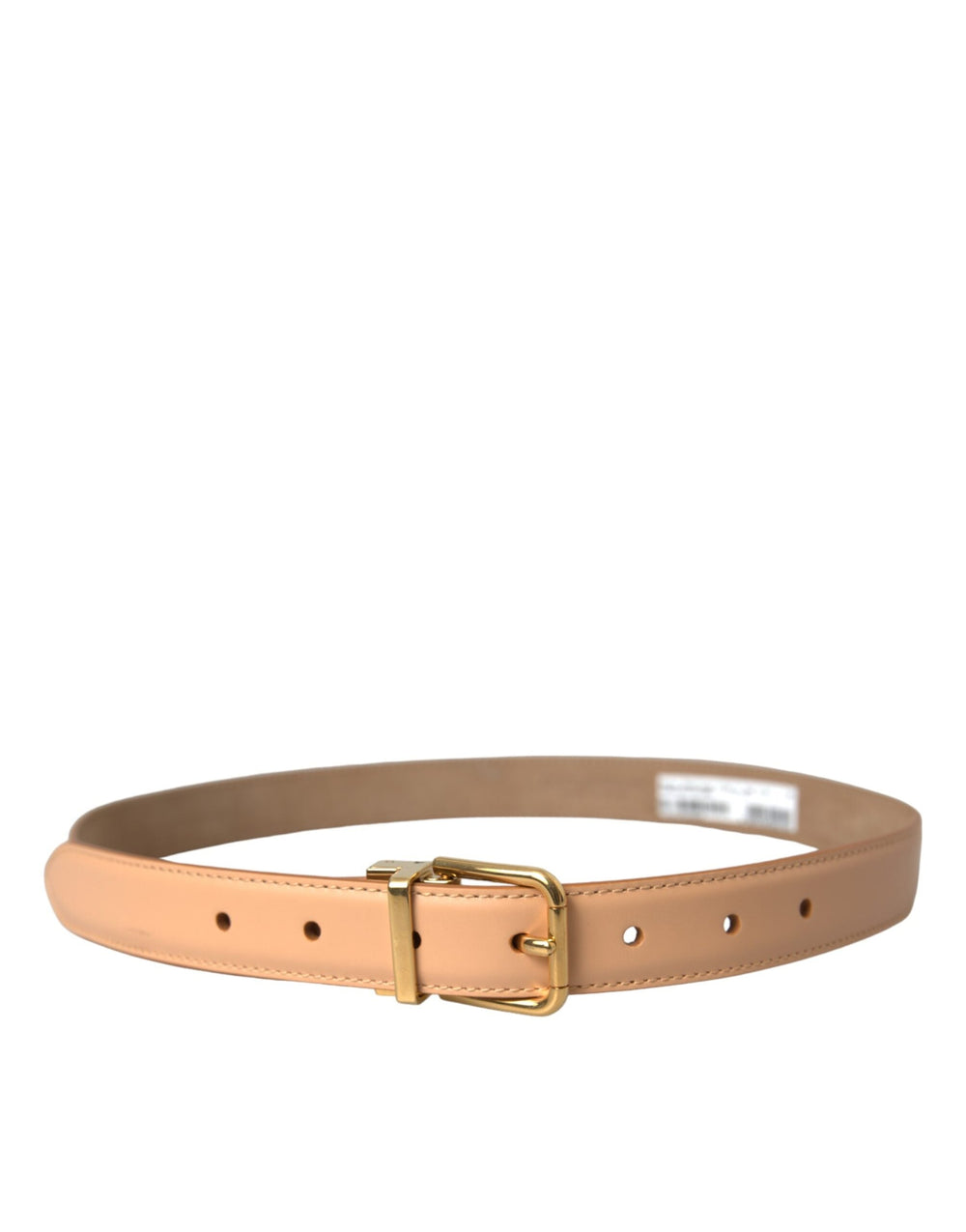  - Dolce & Gabbana Beige Calfskin Leather Gold Metal Buckle Belt - WMB401 - 80 - Ask Me Wear