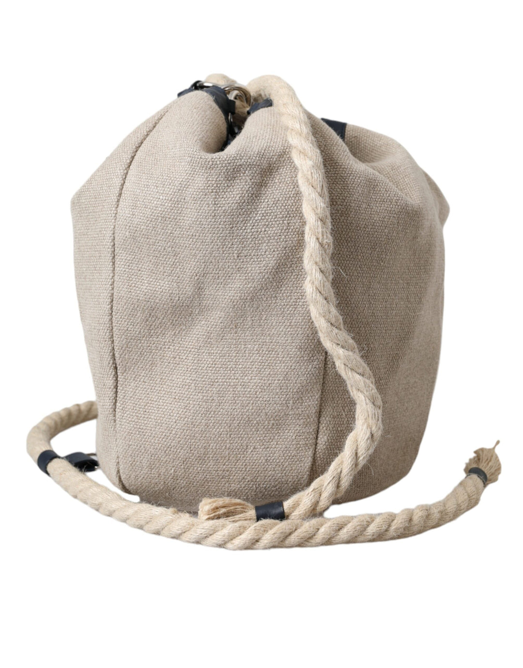  - Dolce & Gabbana Beige Canvas Fabric Bucket Sack Pouch Purse Bag - BAG1465 - Ask Me Wear