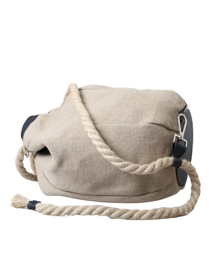  - Dolce & Gabbana Beige Canvas Fabric Bucket Sack Pouch Purse Bag - BAG1465 - Ask Me Wear