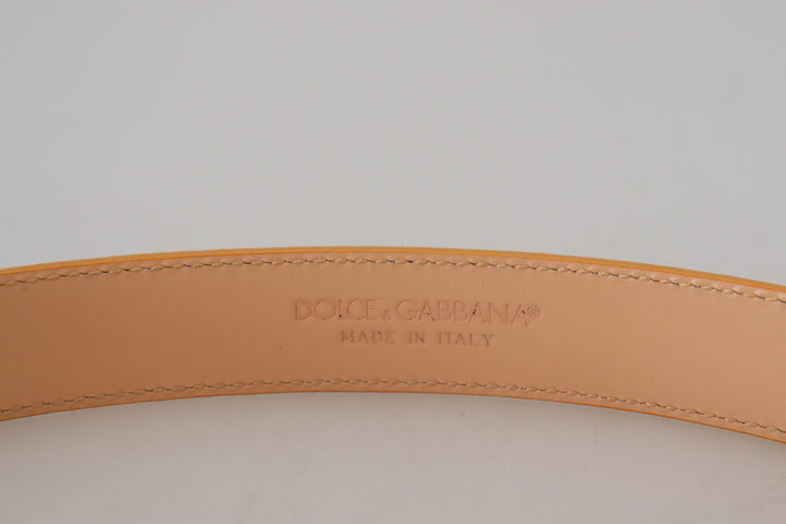  - Dolce & Gabbana Beige Exotic Leather Gold Metal Buckle Belt - WMB313 - 75 - Ask Me Wear