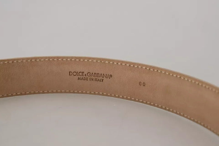  - Dolce & Gabbana Beige Leather Crystal Buckle Women Belt - WMB235 - 60 - Ask Me Wear