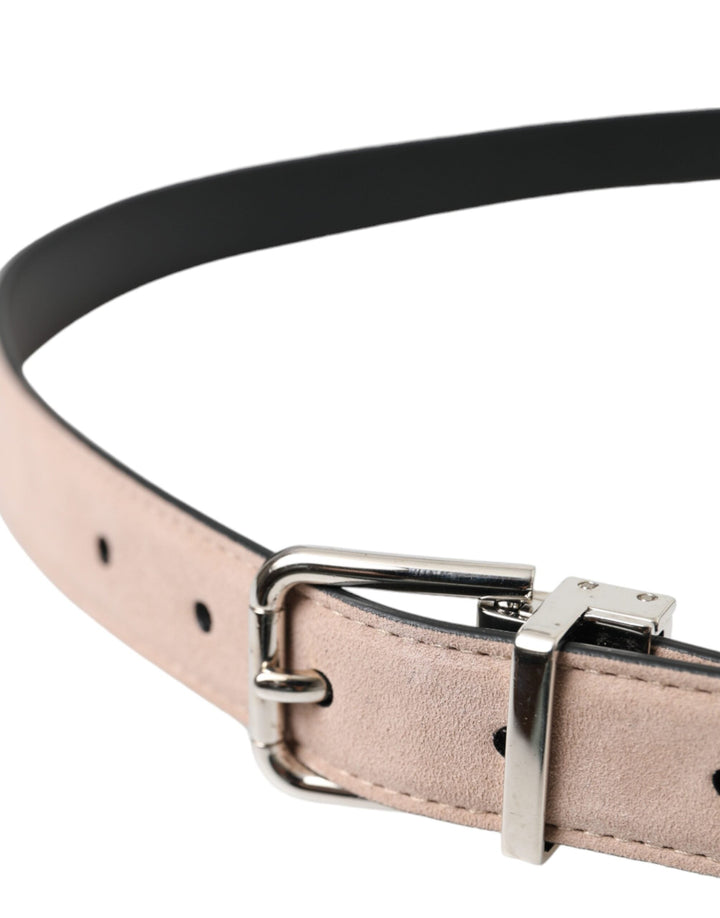  - Dolce & Gabbana Beige Suede Leather Silver Buckle Belt Men - BEL9183 - 105 - Ask Me Wear