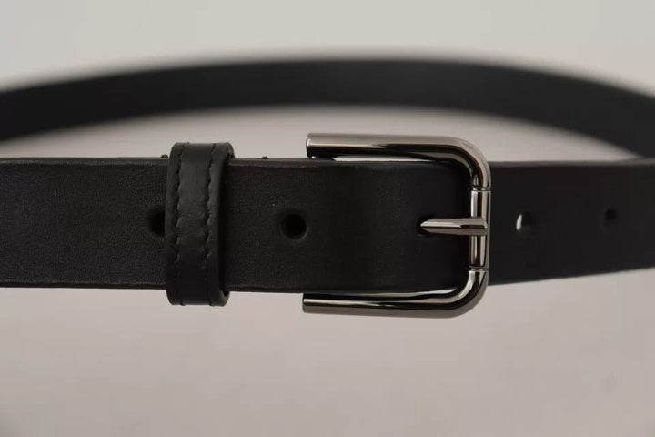  - Dolce & Gabbana Black Calf Leather Classic Metal Logo Buckle Belt - BEL8566 - 90 - Ask Me Wear