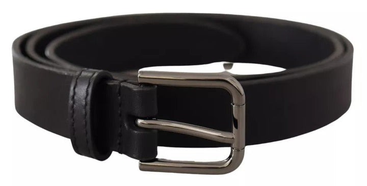  - Dolce & Gabbana Black Calf Leather Classic Metal Logo Buckle Belt - BEL8566 - 90 - Ask Me Wear